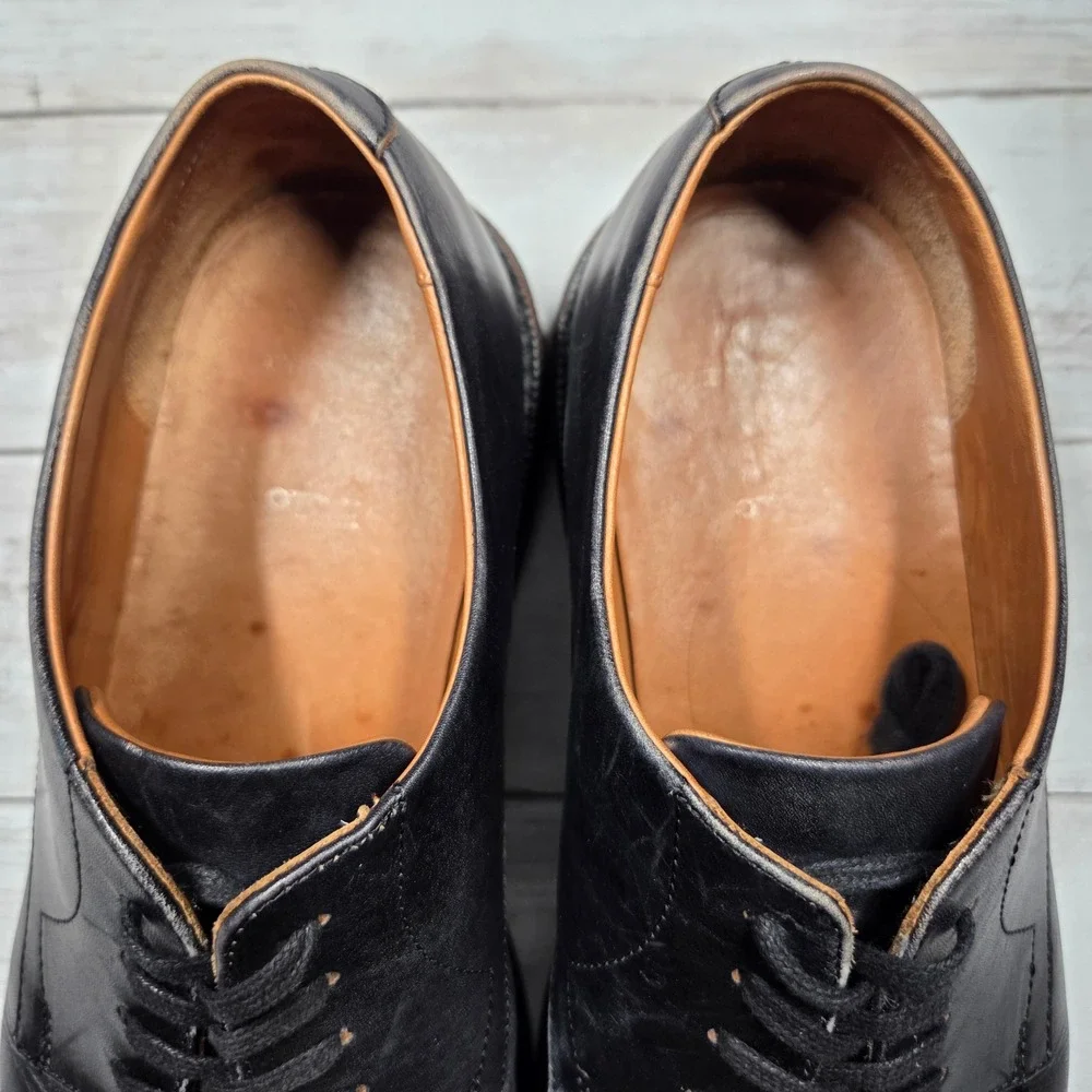 Polo Ralph Lauren Asher Captoe Dress Shoes Mens 11.5 Black Leather Lace Up